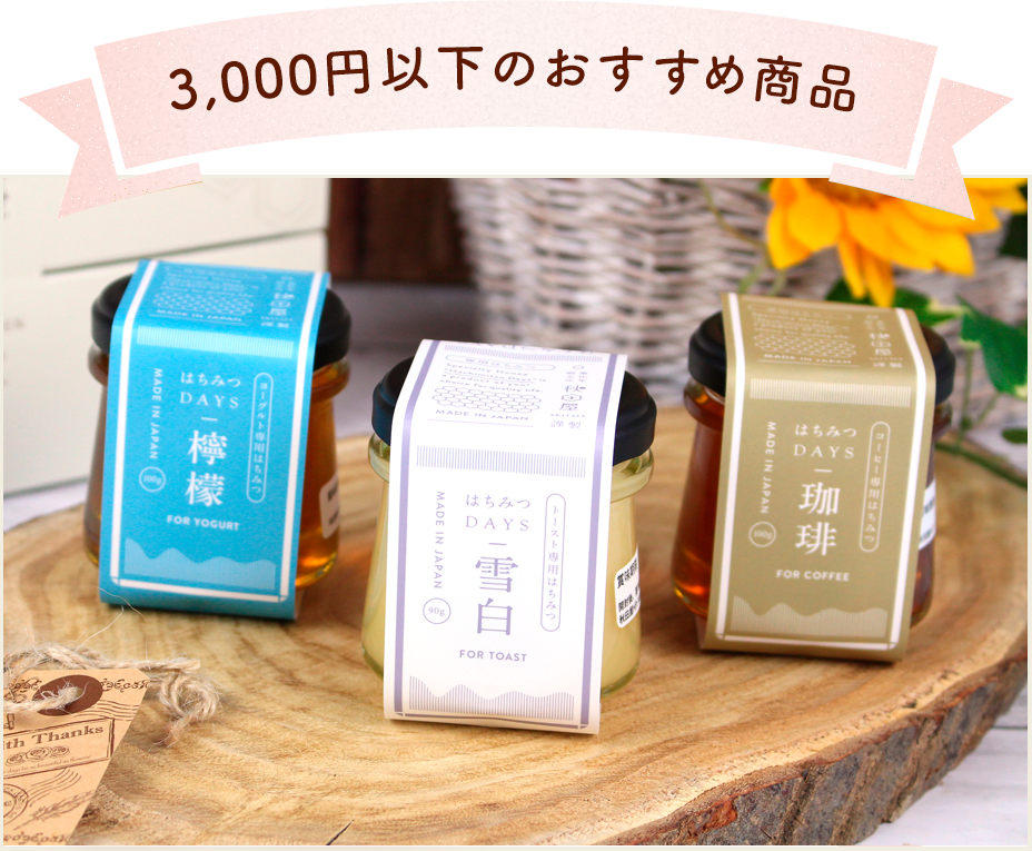 3,000円以下のおすすめ商品 はちみつDAYSギフトセット（雪白,檸檬,珈琲）