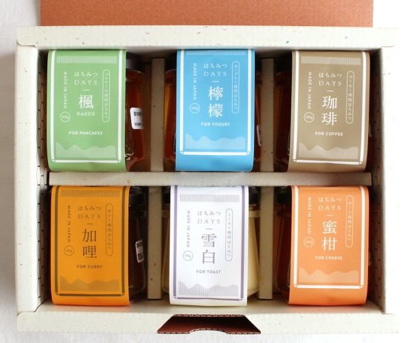 はちみつ詰め合わせセット はちみつDAYSギフトセット6種類（雪白,檸檬,珈琲,楓,蜜柑,加哩